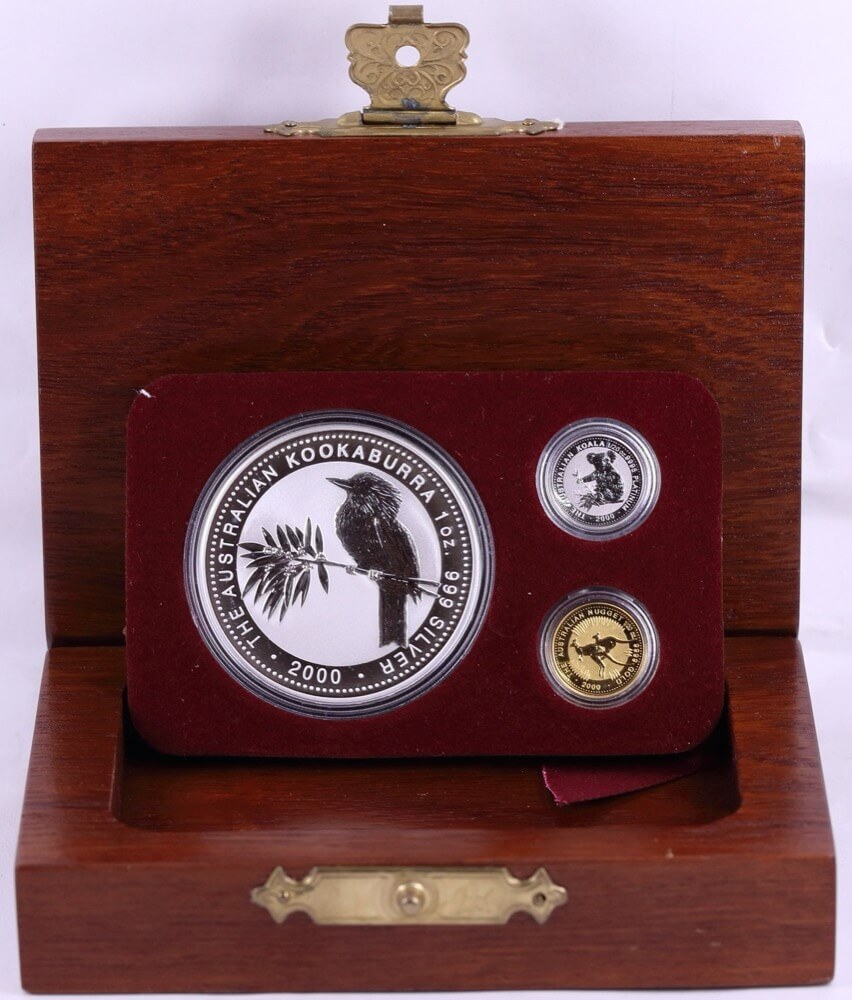 2000 Gold Platinum Silver Family of Precious Metals Unc Coin Set