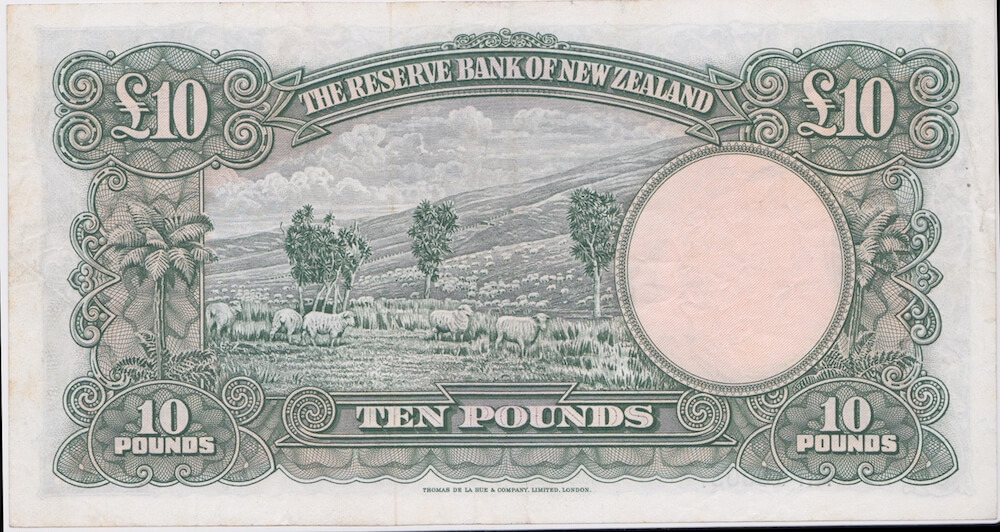New Zealand 1956 P#161d Ten Pounds Fleming good VF product image
