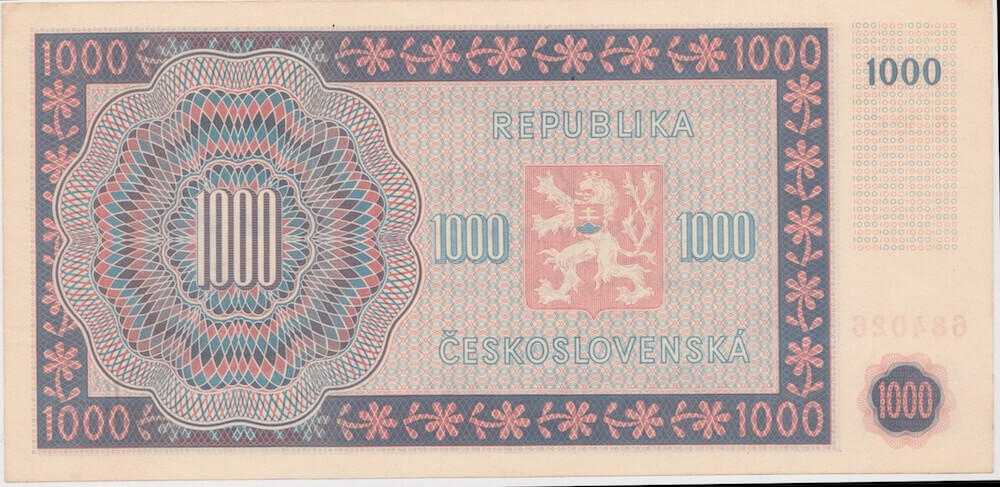 Czechoslovakia 1945 1,000 Korun P# 74a Uncirculated product image