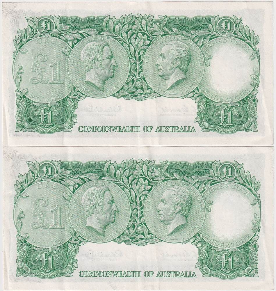 1961 One Pound Consecutive Pair Coombs/Wilson R34A Extremely Fine product image