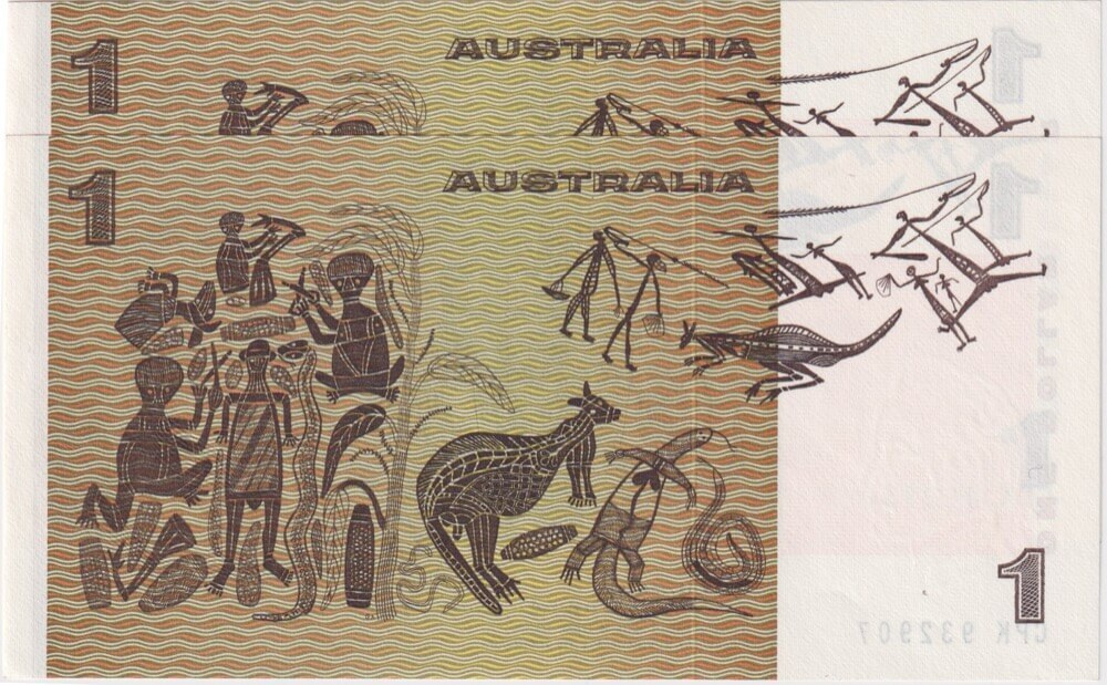 1979 $1 Note Consecutive Pair Knight/Stone CPK First Prefix R77F good EF