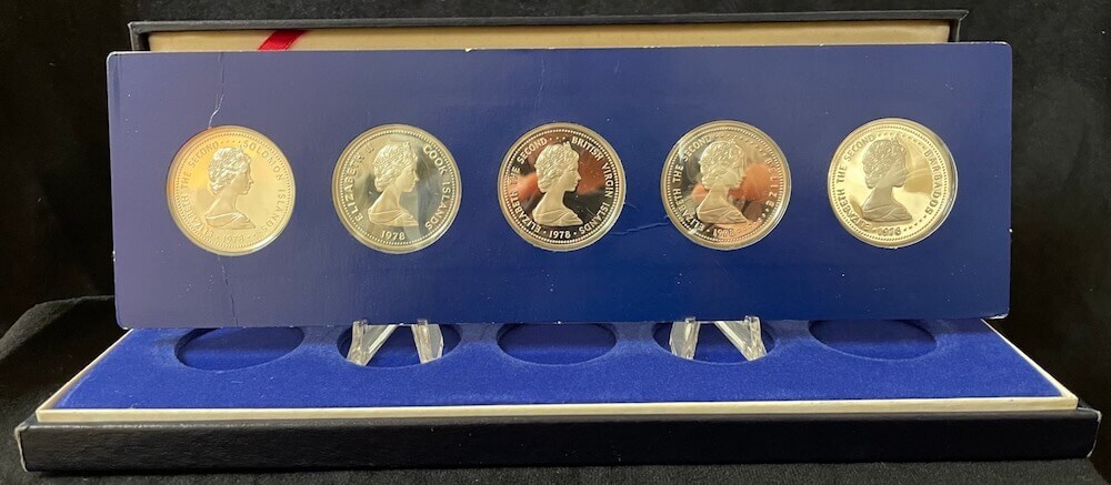 Franklin Mint 1978 Silver Jubilee Proof Crown Coin Set