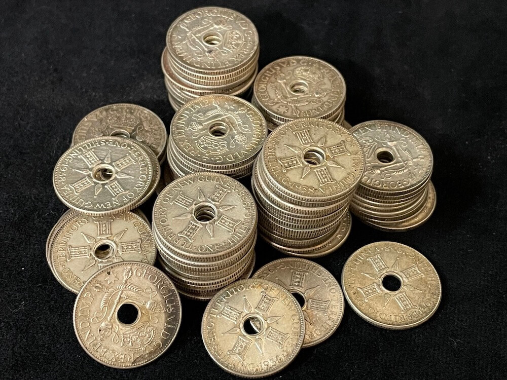 Bulk Lot of 100 New Guinea Silver Shillings (1938 ~ 1945) product image