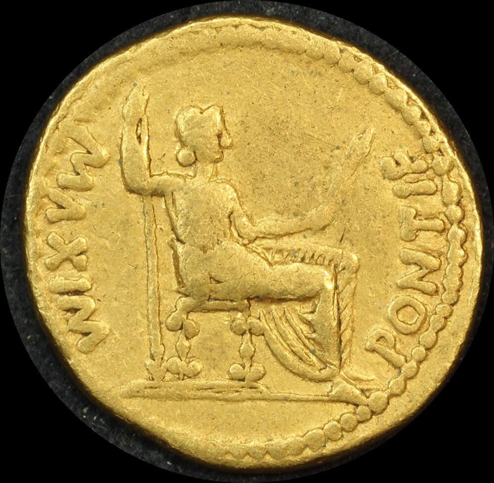 Ancient Rome (Imperial)  14 ~ 37 AD Tiberius Gold Aureus Livia seated  RIC I 29 Fine
