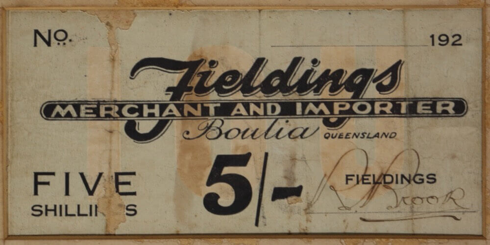 Mounted Pair of Shinplasters from Outback QLD circa 1928