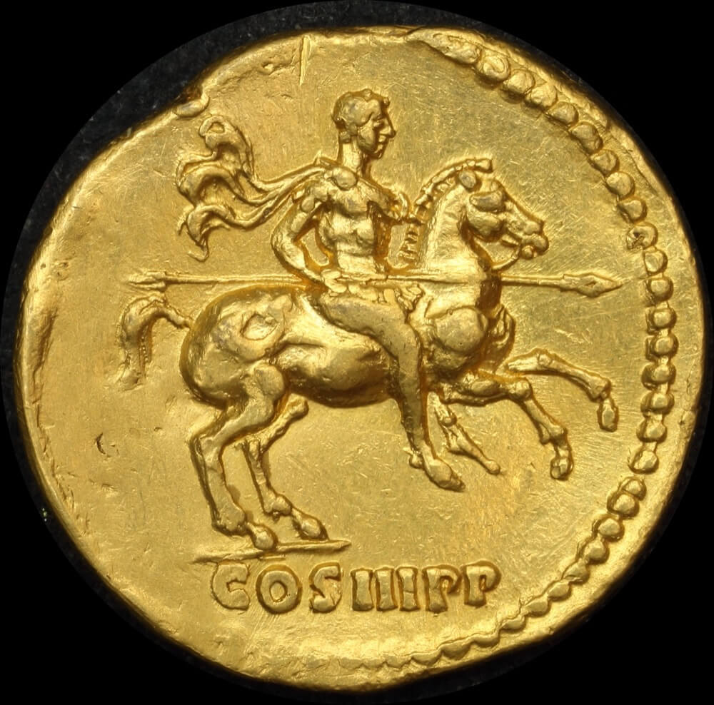 Ancient Rome (Imperial)  129 ~ 130 AD Hadrian Gold Aureus Emperor on horseback  Hadrian III 1052 good VF