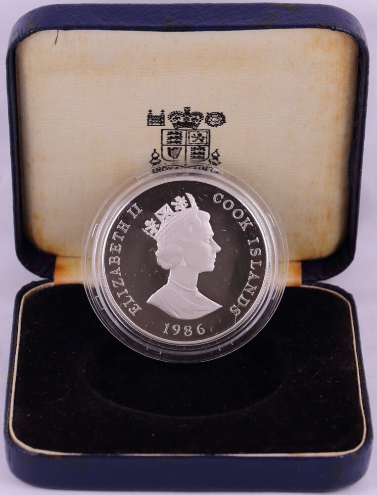 Cook Islands 1986 Silver 1 Dollar Piedfort Proof Coin Queens Birthday KM# 31a product image