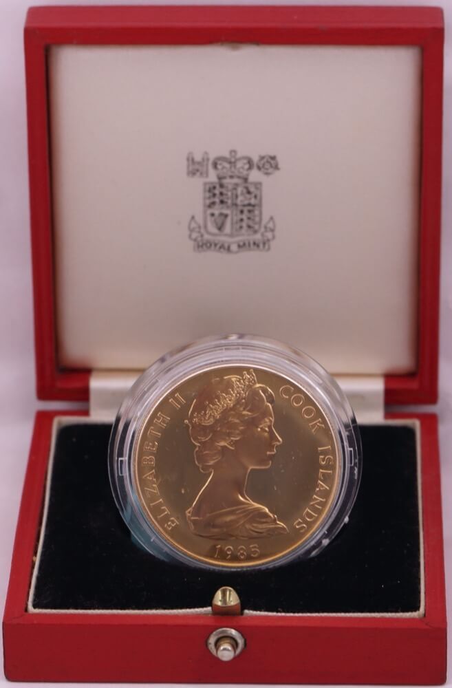 Cook Islands 1985 Gold 1 Dollar Proof Coin Mini KM#30b South Pacific Games product image