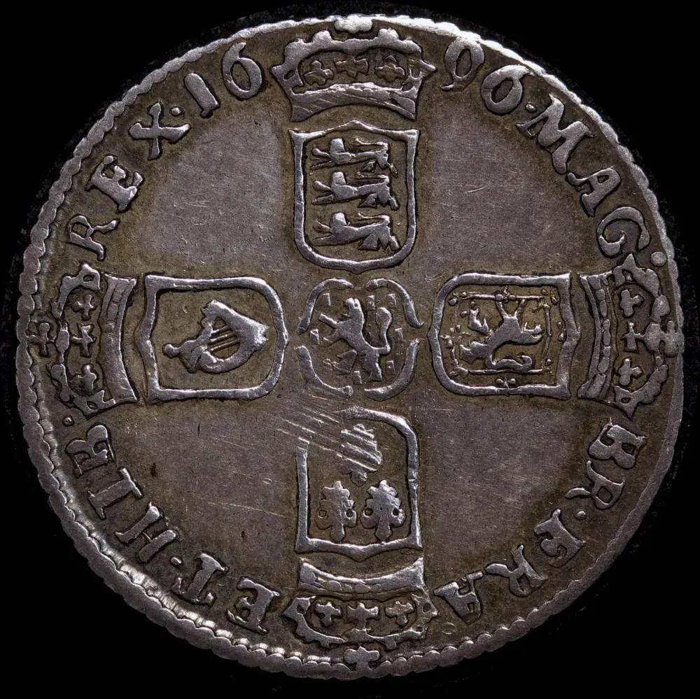 1696 Silver Sixpence William III S#3525 Very Fine product image