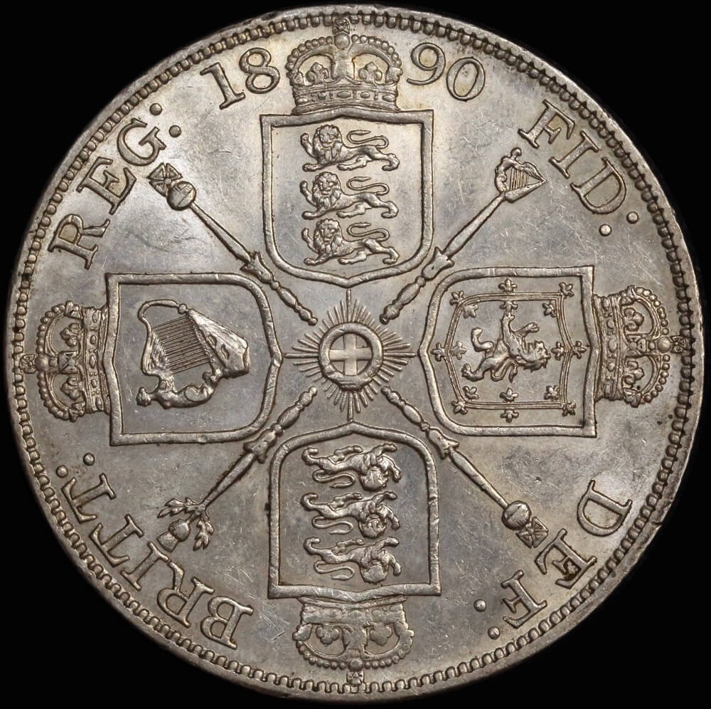 1890 Silver Double Florin Victoria S#3923 about Unc product image