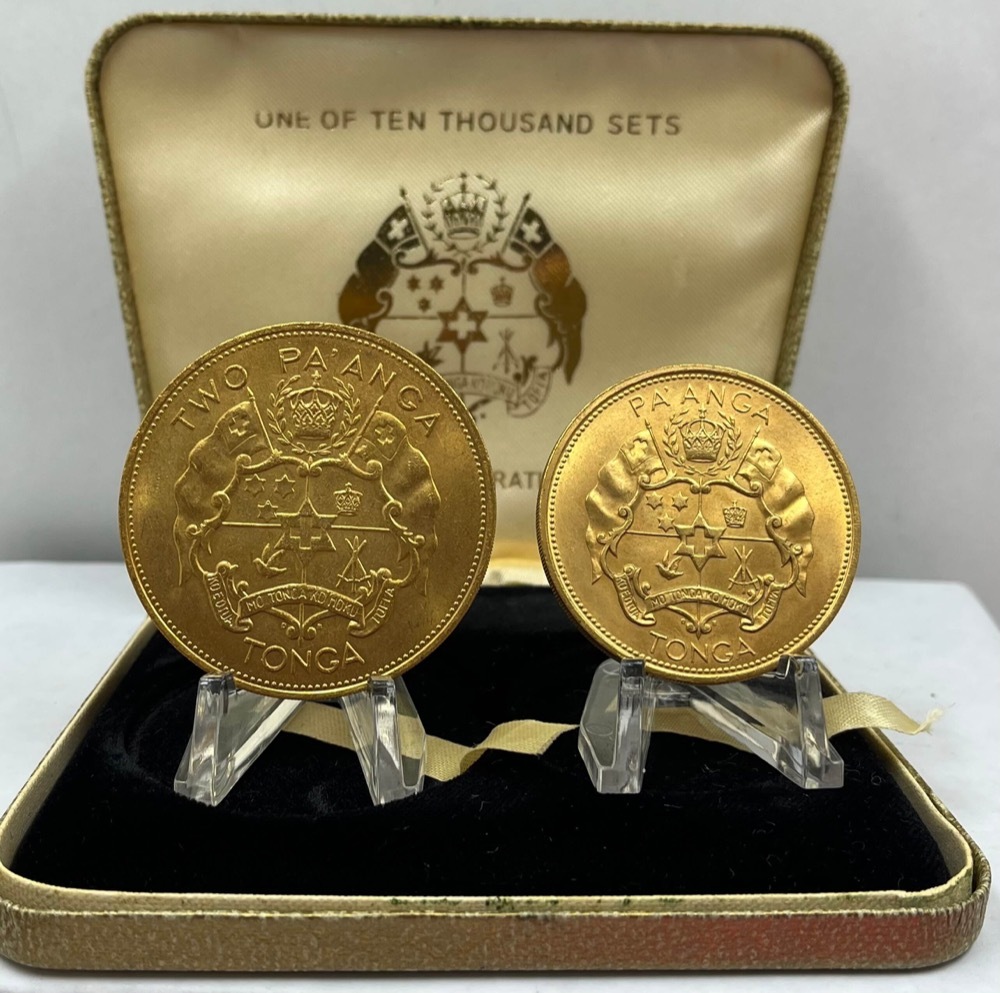 Tonga 1969 (1971) Copper-Nickel 2 Coin Mint Set KM# MS 7 Uncirculated product image