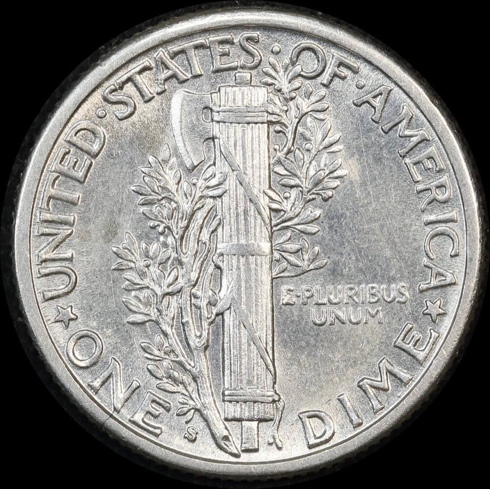 United States 1916-S Silver Dime KM# 140 Choice Uncirculated product image