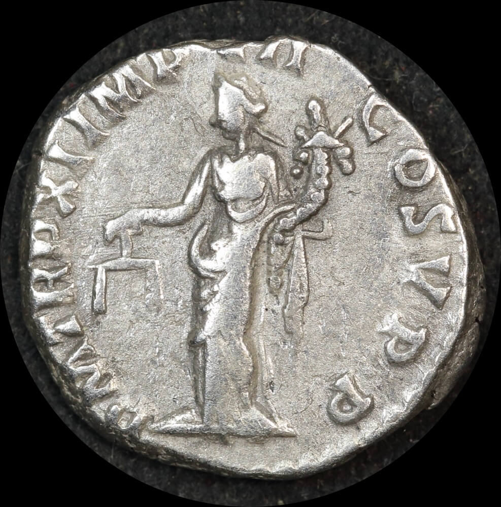 Ancient Rome (Imperial) 185 ~ 186 AD Commodus Silver Denarius Aequitas RIC 120 Fine