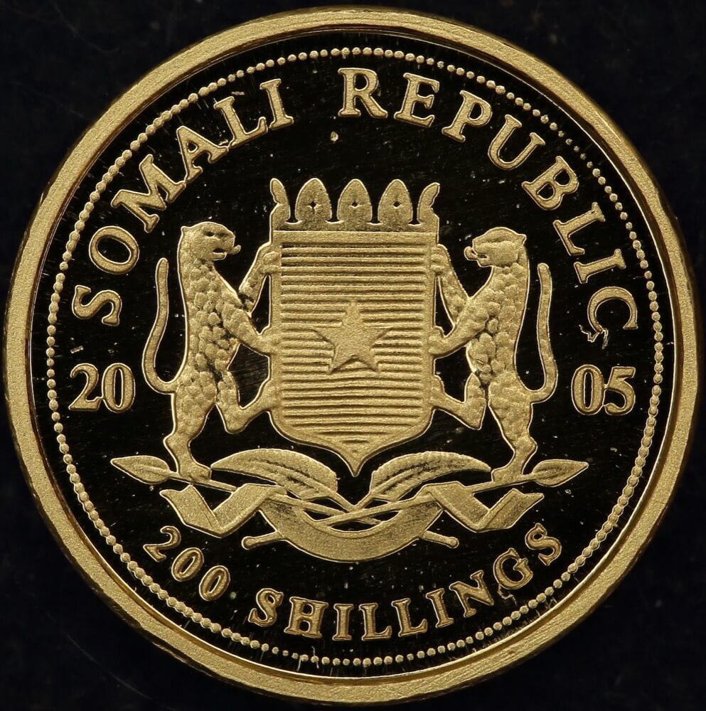 Somalia 2005 Gold 200 Shillings KM# 176 Uncirculated product image