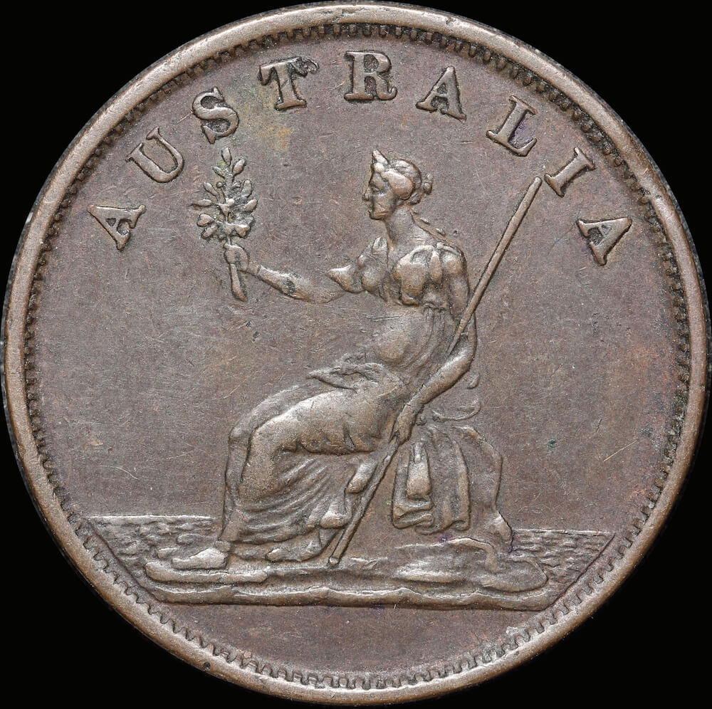 WJ Taylor Copper Halfpenny Token ca 1854 A# 573 Very Fine