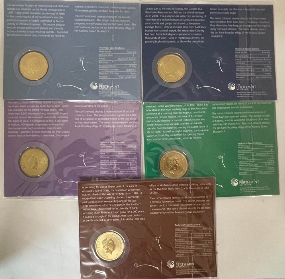 2010 $1 Uncirculated 5 Coin Set Celebrate Australia