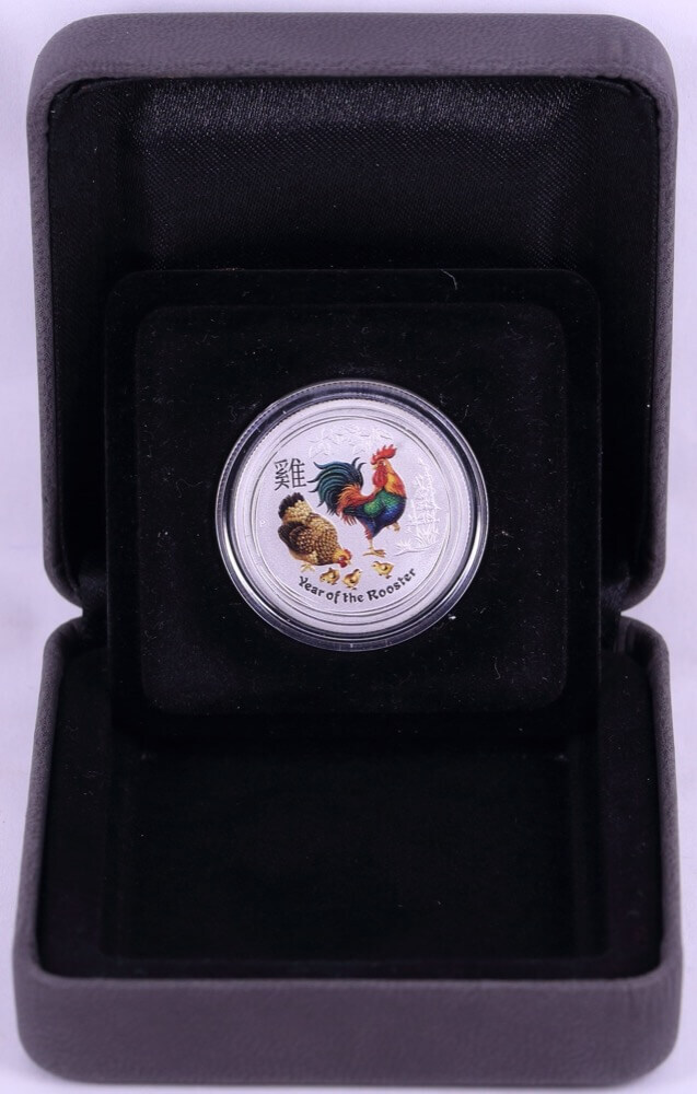 Silver Lunar Quarter Ounce Coloured Rooster 2017 Melbourne Show Special product image