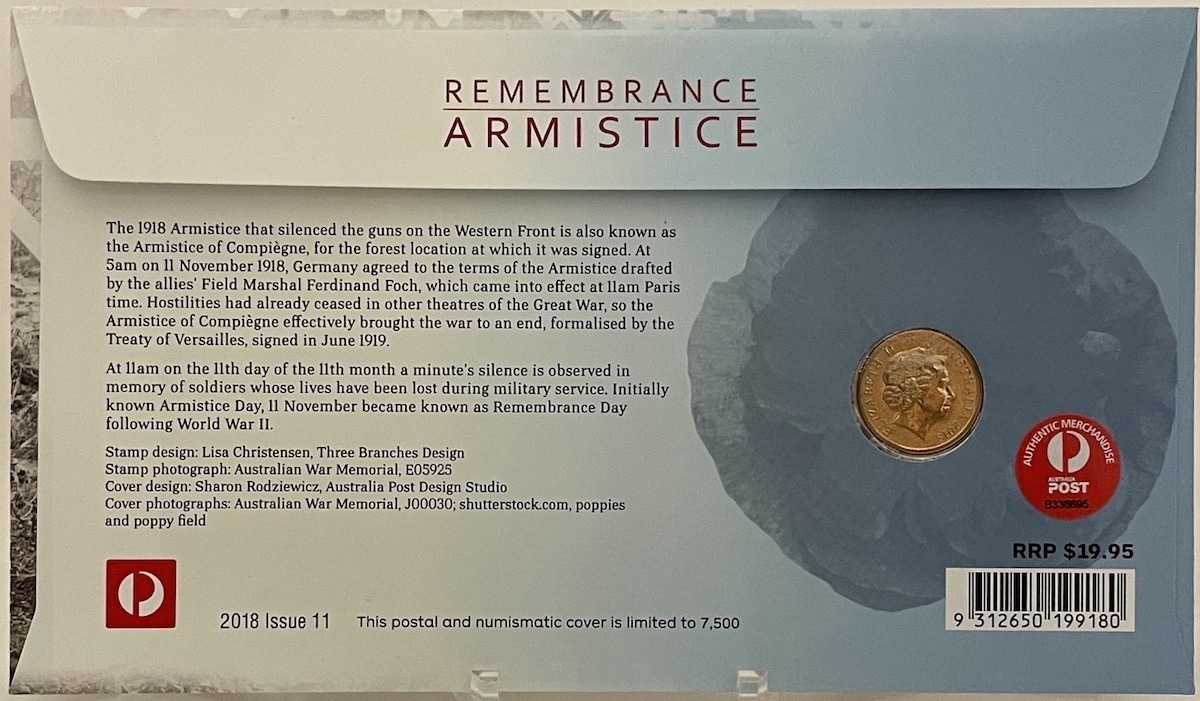 2018 Coloured 2 Dollar Coin PNC Remembrance Armistice