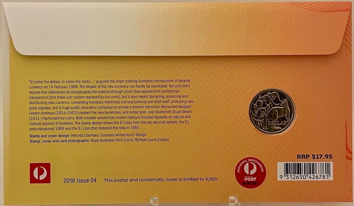 2016 1 Dollar PNC Decimal Currency Changeover product image