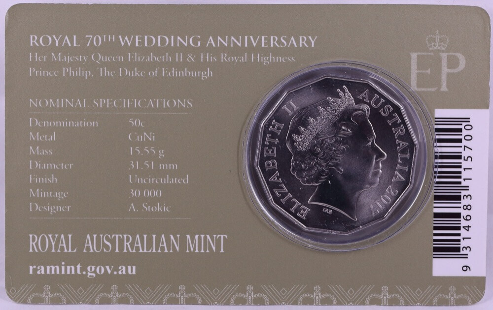 2017 50 Cent Uncirculated Coin Royal 70th Wedding Anniversary product image