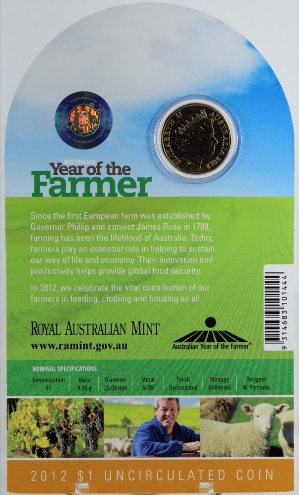 2012 1 Dollar Uncirculated Coin Year of Farmers product image