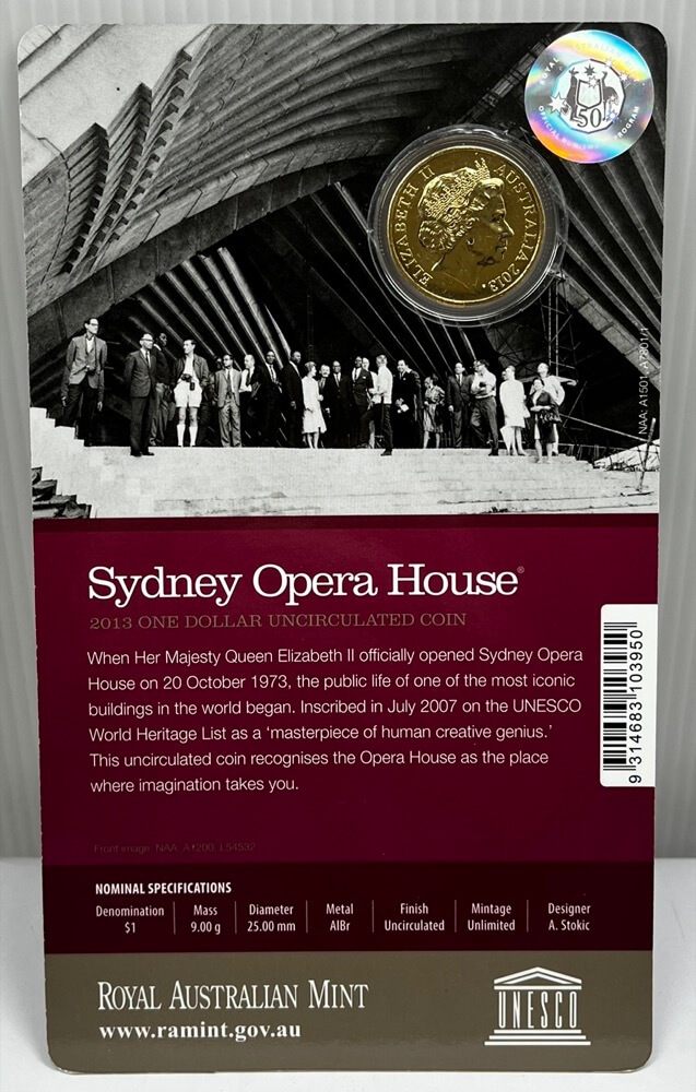 2013 1 Dollar Uncirculated Coin Sydney Opera House  product image