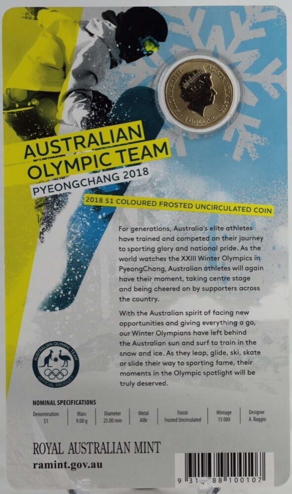 2018 1 Dollar Uncirculated Coin Pyeongchang Olympic Team product image