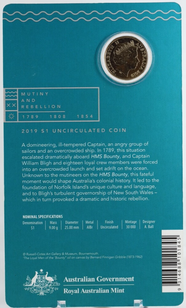 2019 1 Dollar Mutiny on the Bounty product image