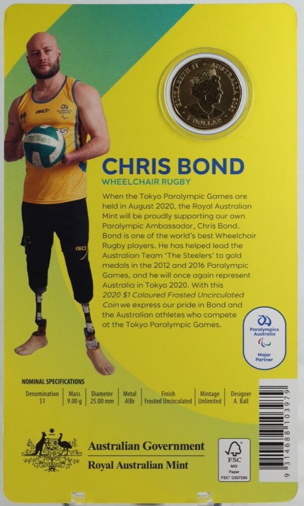 2020 1 Dollar Paralympics Chris Bond product image