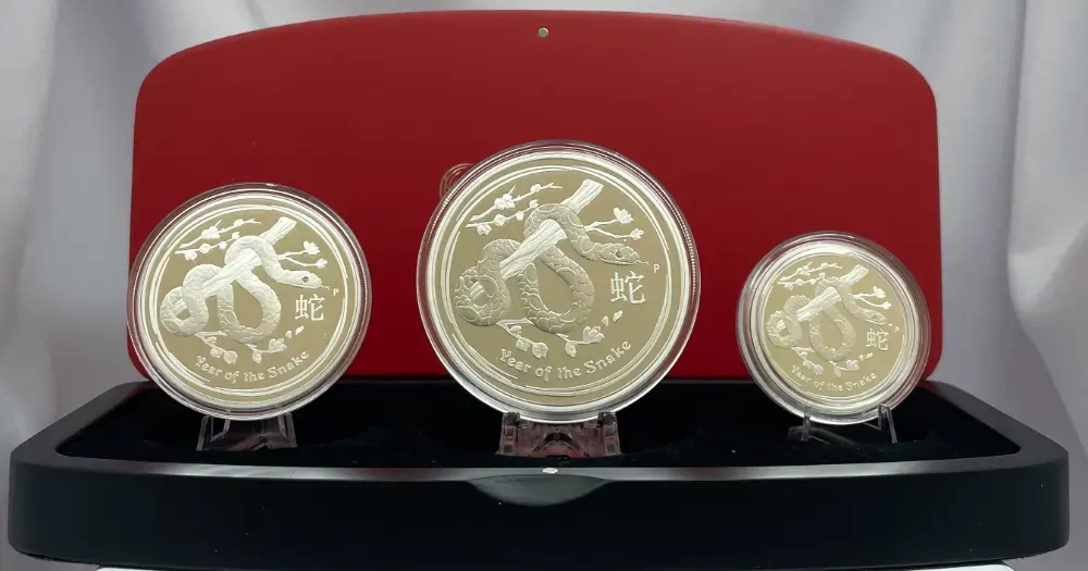 2013 Silver 3 Coin Proof Set Lunar Year of the Snake