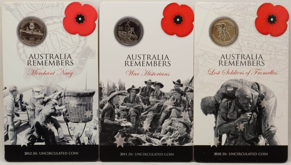 2009 - 2015 20c Set of 7 Australia Remembers product image