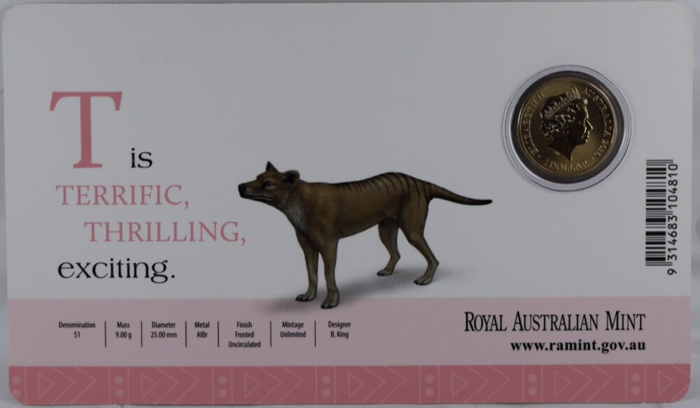 2015 1 Dollar Uncirculated Coin Alphabet T for Thylacine product image