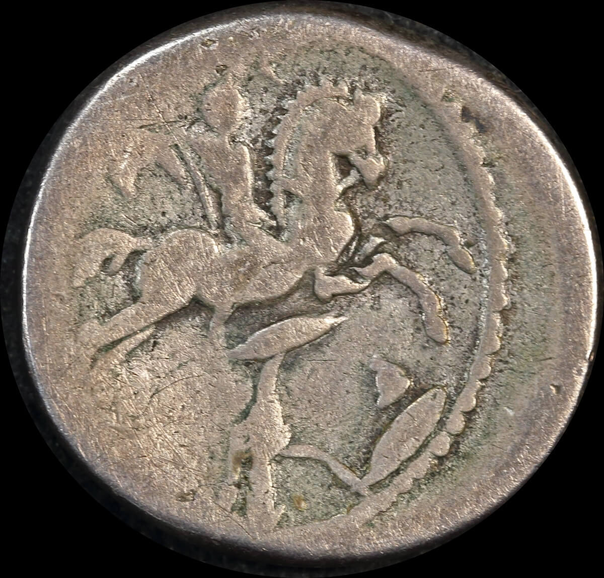 Ancient Rome (Imperial)  55 BC P. Fonteius Capito Silver Denarius Horseman  RRC 429/1 Fine