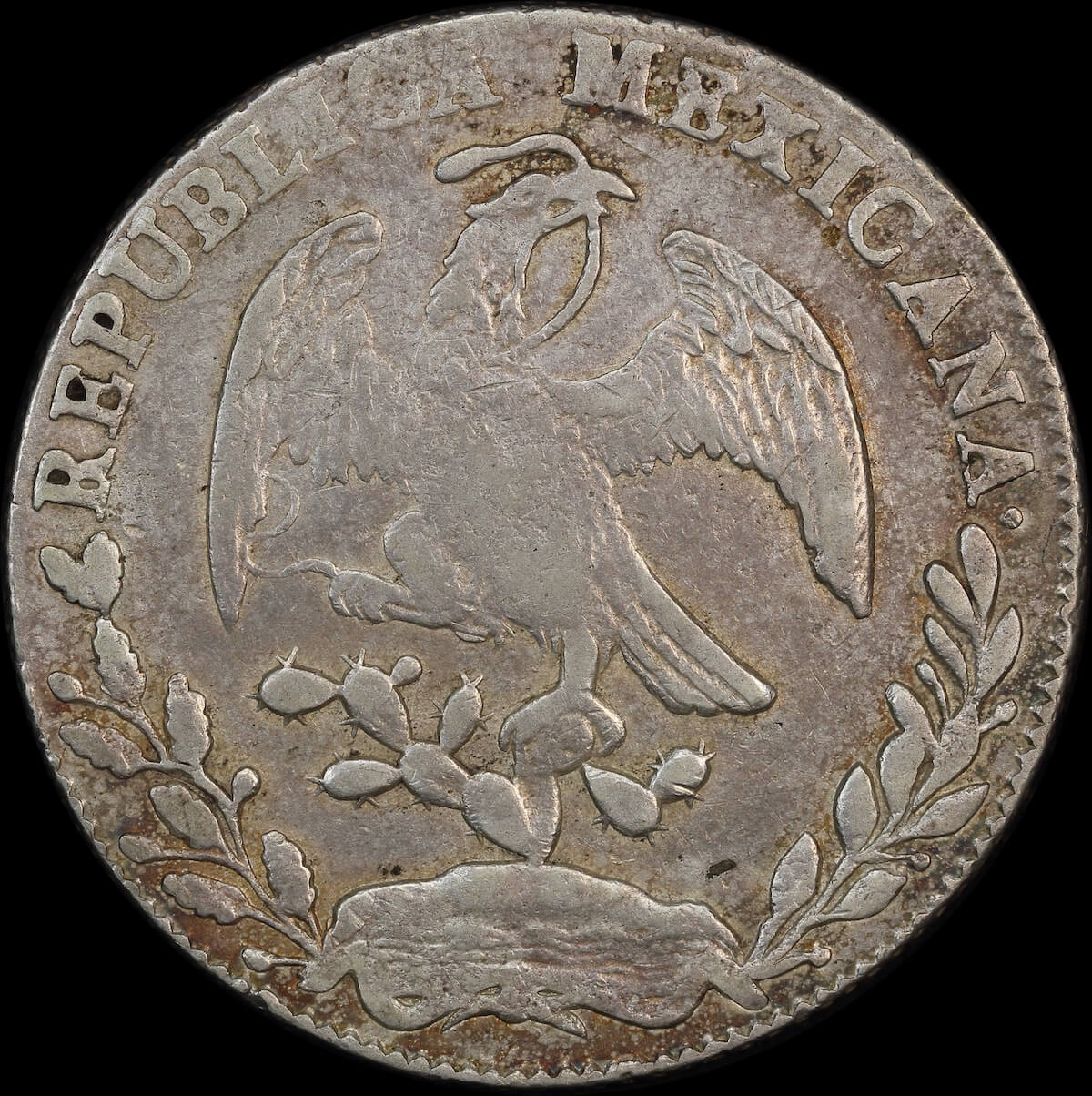 Mexico 1854 Silver 8 Reales KM# 377.6 about VF product image