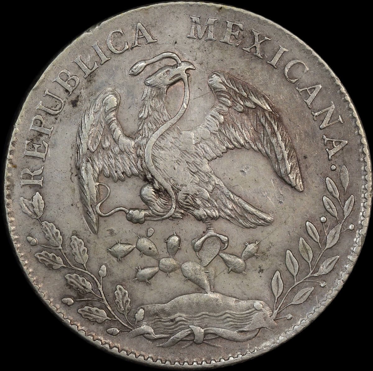 Mexico 1892 Silver 8 Reales KM# 377.13 good VF product image