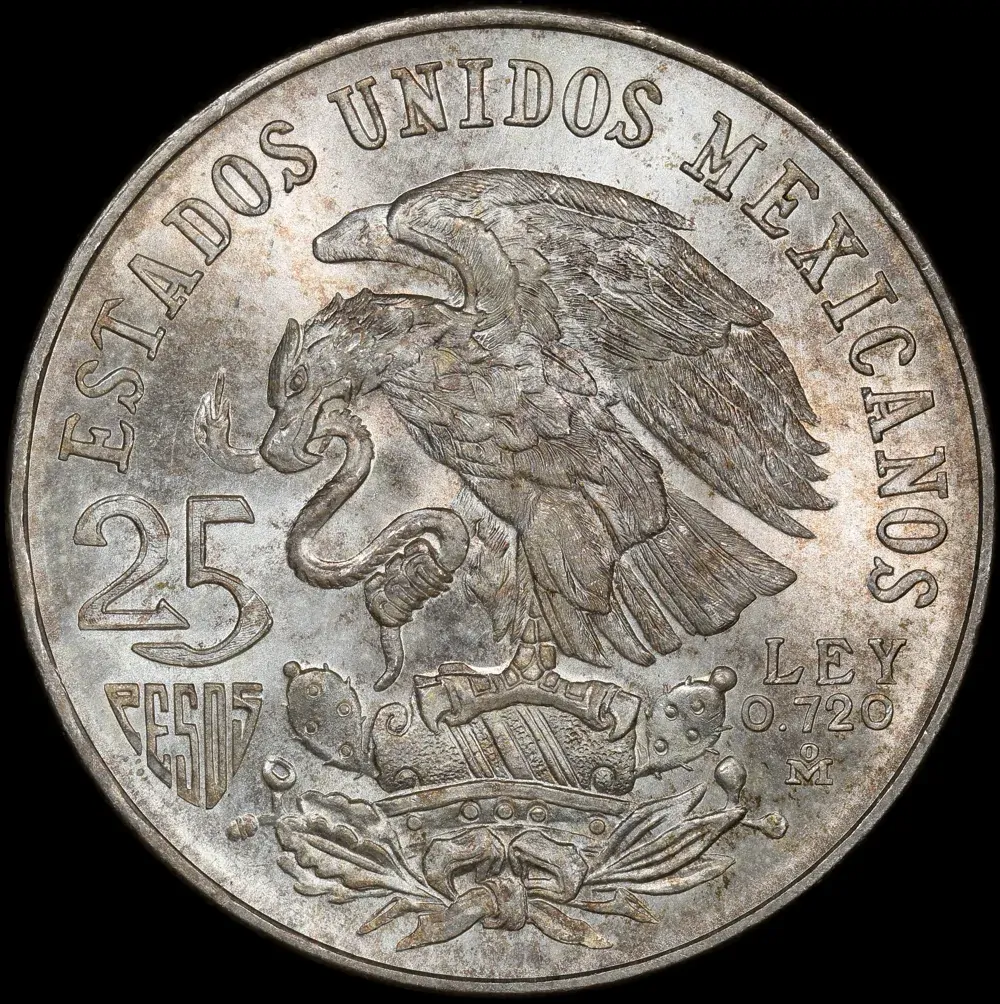 Mexico 1968 Silver 25 Pesos KM# 479.1 Uncirculated product image