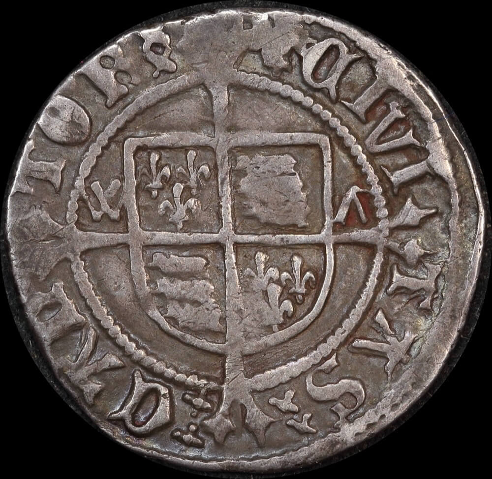 1509 ~ 1547 Silver Halfgroat Henry VIII S#2343 about VF