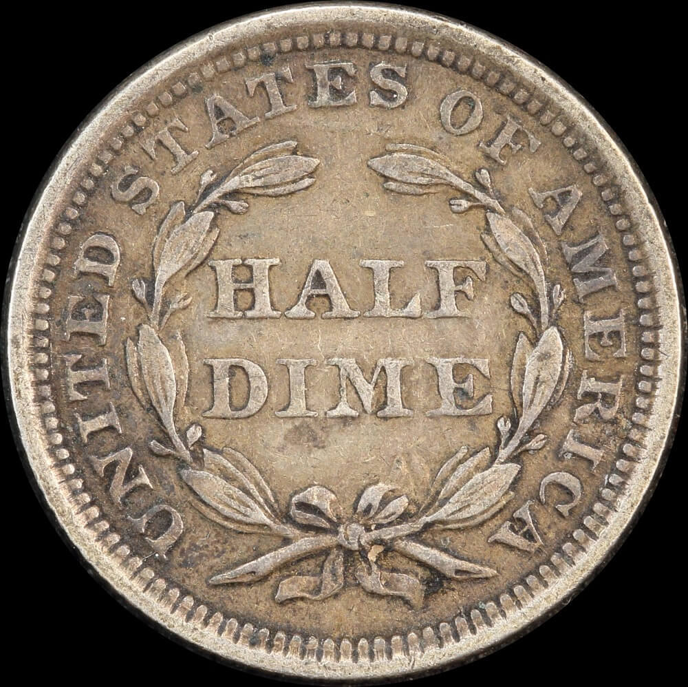 United States 1853 Silver Half Dime KM# 62.2 good VF product image