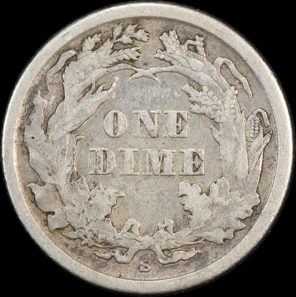 United States 1862 Silver Seated Liberty Dime KM# 92 good Fine product image