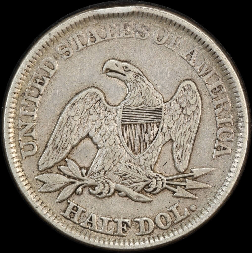 United States 1856 Silver Seated Liberty Half Dollar KM# A68 good VF product image