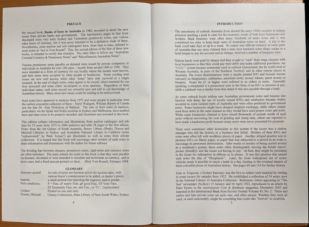 Australian Shinplaster & Calabash Notes Softcover Book by Mick Vort Ronald