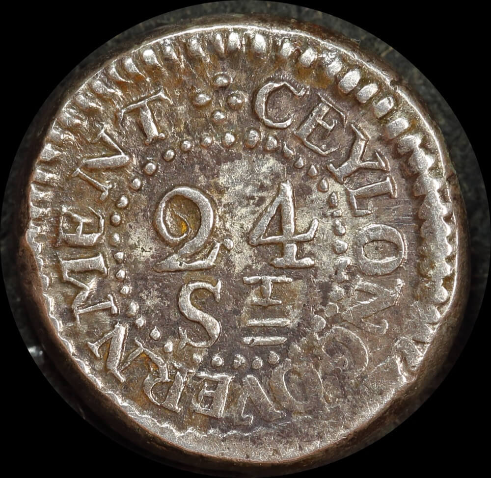 Ceylon 1804 Silver 24 Stuivers KM# 76 Very Fine product image