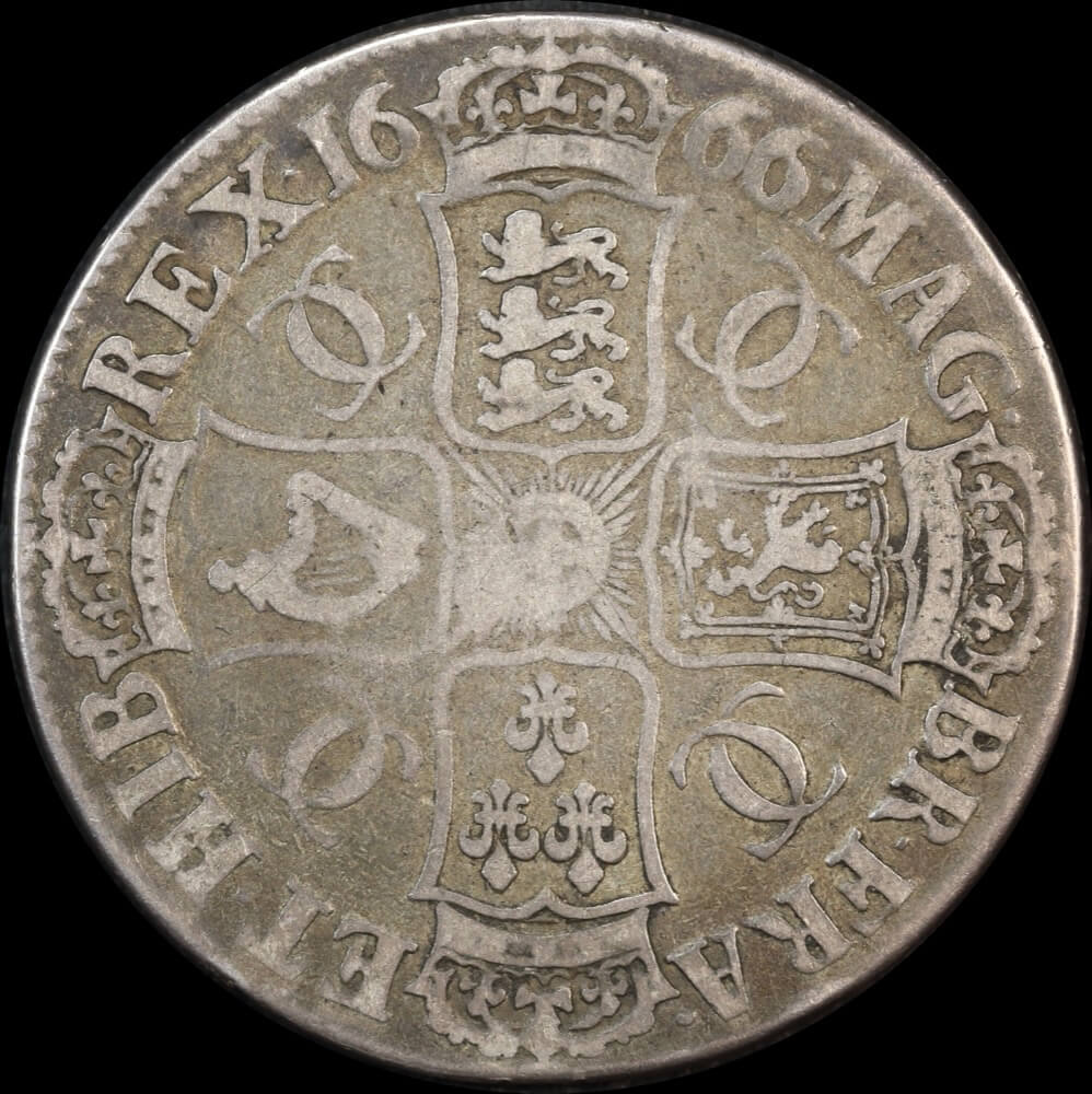 1666 Silver Crown Charles II S#3356 Fine