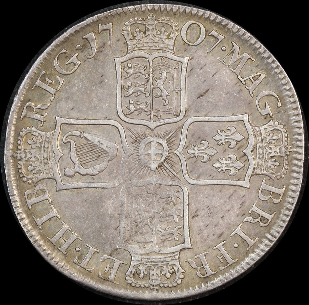 1707 Silver Half Crown Anne S#3604 good VF product image