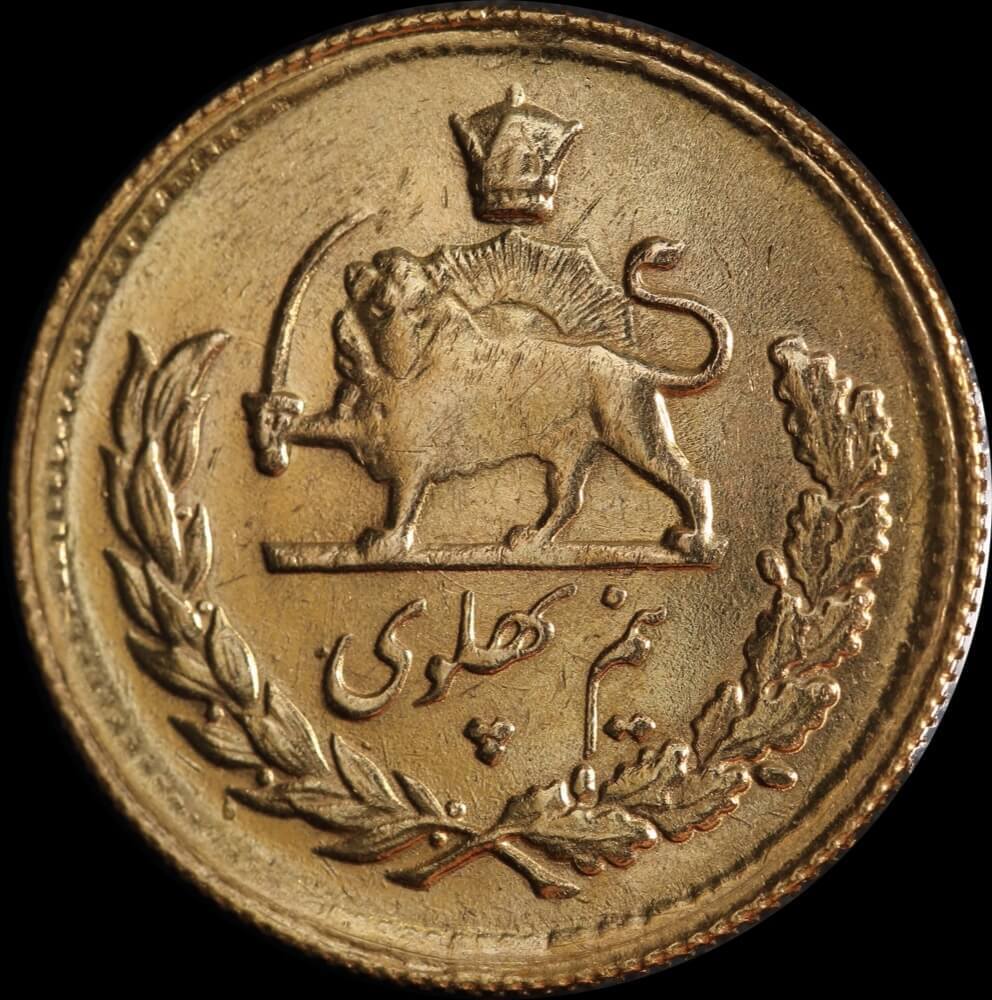 Iran 1354/1975 Gold 1/2 Pahlavi KM# 1199 good EF product image