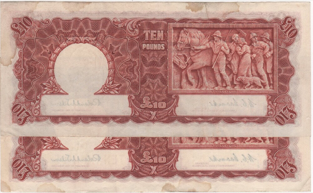 1952 Ten Pound Consecutive Pair Coombs/Wilson R61 about EF