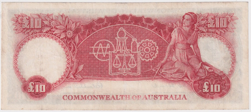 1954 Ten Pound Coombs/Wilson WA/00 First Prefix R62F good Fine