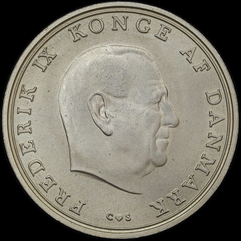 Denmark 1968 Silver 10 Kroner KM# 857 Uncirculated product image