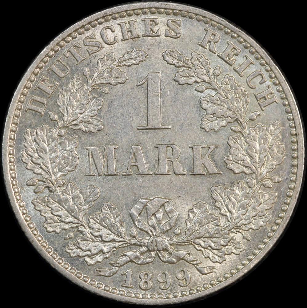Germany 1899-J Silver 1 Mark KM# 14 Uncirculated product image