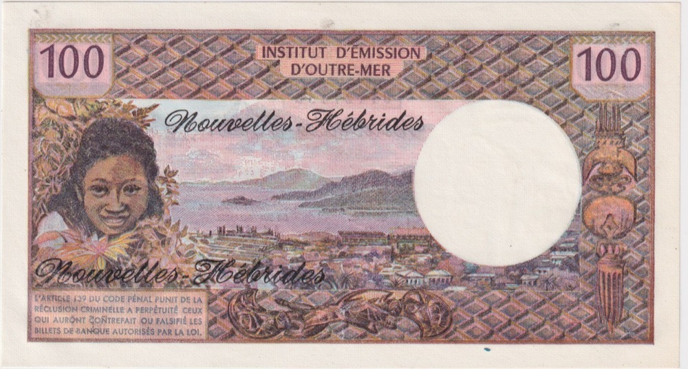 New Hebrides 1975 100 Francs P# 18c Uncirculated product image